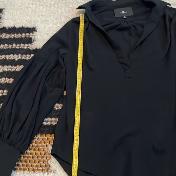 7 for all mankind balloon sleeve oversized blouse - Picture 4 of 7